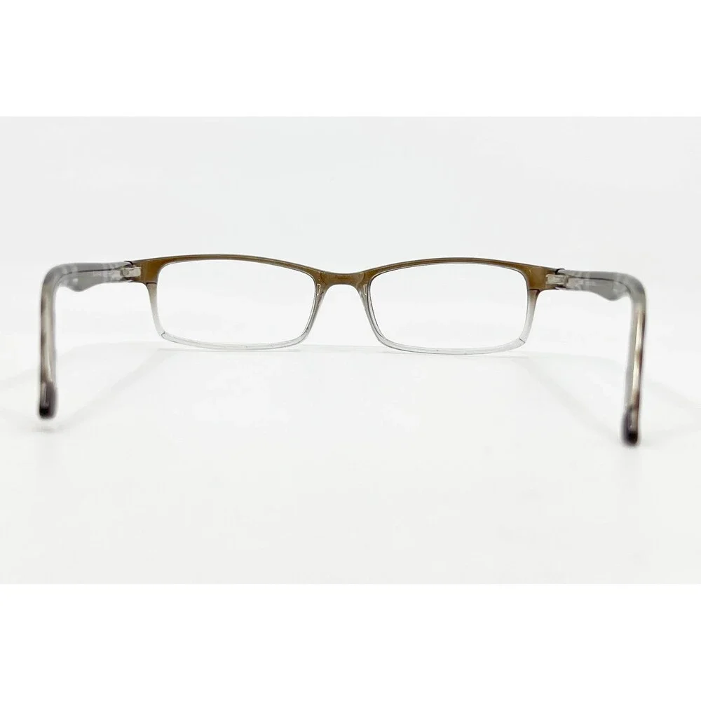 US60 Eyeglasses Frames Mens Grey Clear Ombre Rectangle 52-18-140